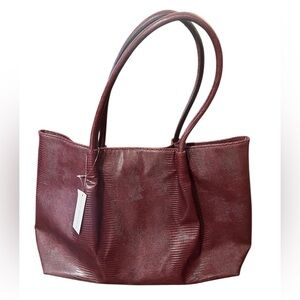 Lulu Dharma Elegant Burgundy Tote Bag NWT